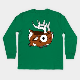 kawaii deer, cute cartoon rudolf. Kids Long Sleeve T-Shirt